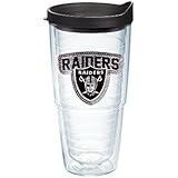 Tervis NFL Oakland Raiders Sequins Emblem Individual Tumbler with Black Lid, 24 oz, Clear