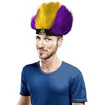 NCAA LSU Tigers Fuzzy Head Wig, 10.5-Inch x 6-Inch, Blue
