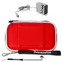 Nintendo DSi / DS Lite EVA Carrying Hard Shell Case - Eva Red + Determination Hand Strap + Home Charger