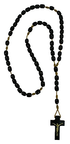 Men's Black Wood Rosary- Made in Brazil