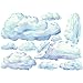 Set of 10 Beautifully Painted Cloud Nursery Decals Wall Decor Sticker