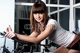 Wallmonkeys Peel and Stick Wall Decals - The Young Charming Girl in a Sports Hall - Removable Graphic
