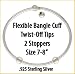 Sterling Silver Flexible Bangle Cuff Bracelet For Pandora or Biagi Beads Screw End