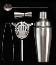 5 teiliges Cocktail MIXER Bar Set im gebuersteten Edelstahl