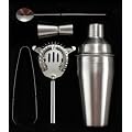5 teiliges Cocktail MIXER Bar Set im gebuersteten Edelstahl