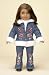 Embroidered Denim Complete Outfit with Coat and Boots. Fits 18