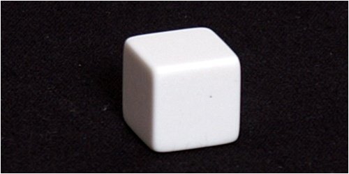 16mm Square-edged Opaque Blank White 6-sided Dice