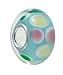 Timeline Treasures Easter Egg Charm for European Charm Bracelets Lampwork Glass Stainless Steel