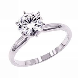 Gorgeous Women's 14k White-gold (1 CTW) Moissanite Solitaire Engagement Ring size 5