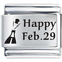 Celebration Happy Feb29 Laser Italian Charm Bracelets