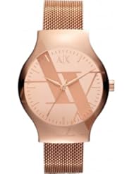 Armani Exchange Rose Dial Rose Gold-tone Ladies Watch AX3140