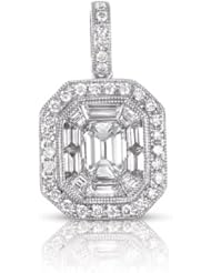 14k White Gold Diamond Pendant, Best Quality Free Gift Box Satisfaction Guaranteed