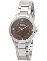Coach Womens Stainlees Steel Signature C logo Brown Dial Watch 14501632