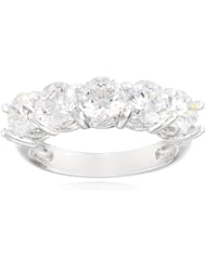 Sterling Silver Swarovski Zirconia 3cttw Round 5 Stone Anniversary Ring