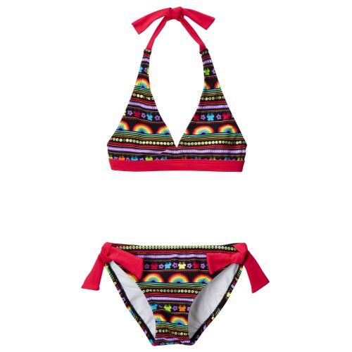 Girls' Xhilaration® 2-pc. Rainbow Sexy Bikini Girls Hot Lingerie Beach - Black