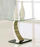 End Table with Glass Top in Chrome Finish