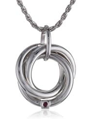 ELLE Jewelry Movable Knot Sterling Silver Pendant Necklace , 18"