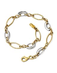 Leslies 14k Two-tone Polished Fancy Link Bracelet Length 7.25"