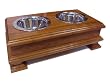 Finest Solid Wood Cherry Elevated Dog Feeder - Raised Dog Bowl Stand Or Dog Food Dish Holder - For small DOGS Yorkies Boston Terrier Chihuahua Beagles Terriers Spaniels and more.