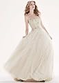 Davids Bridal Wedding Dress Tulle Ballgown With Champagne Lining And Beading Style Cwg468