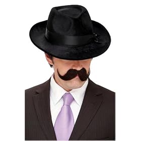 English Handlebar Brown Moustache Costume Accessory