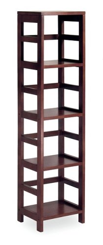 Espresso Narrow 4-Section Bookshelf