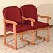 Prairie Series Two Seat Guest Chair Wood Finish: Dark Red Mahogany, Fabric: Arch Green