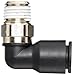 Legris 3109 60 14 Nylon & Nickel-Plated Brass Push-to-Connect Fitting, 90 Degree Elbow, 3/8
