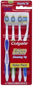 Colgate Extra Clean Full Head, Medium Toothbrush, 4 Count