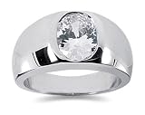 0.00 ctw Men's Diamond Ring in 14K White Gold