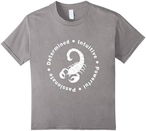 Kids Scorpio Zodiac Sign T-Shirt - Astrology Loose Fit T Shirt 4 Slate