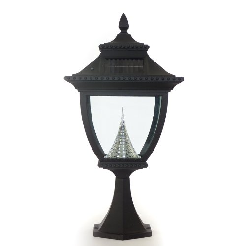 Pagoda Solar Post Lantern Head in Black