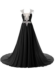Sexy V-neck Chiffon Flowy Crystals Open-Back Backless Beaded Crystal Evening Dress/Bridesmaid Dress/Prom Dress/Party Dress/Wedding Dress 