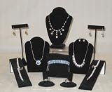 11 PIECE BLACK NECKLACE BRACELET JEWLERY DISPLAYS