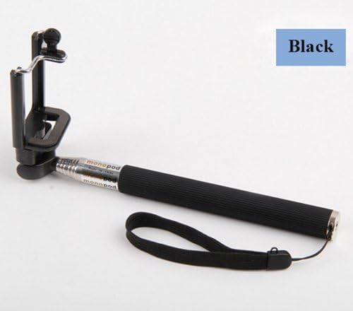 PDXD High Quality Bluetooth Shutter Remote + Extendable Selfie Handheld Stick Monopod For Iphone/Sumsung/Camera (Black)