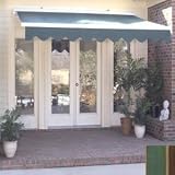 King Canopy Manual 18' x 10' Forest Vintage Bar Stripe Awning With Sunbrella Cover