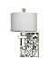 AF Lighting 7485-1W Candice Olson Sahara Handmade Candle Base Sconce, Abalone Shell, Chrome Crystal Finial with White Poly/Silk Shade