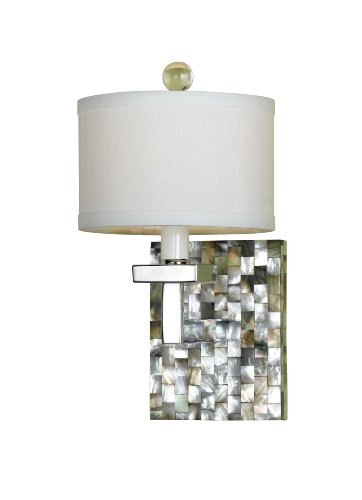 Candice Olson Lighting Sahara Handmade Candle Base Sconce, Abalone/White
