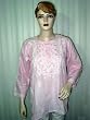 Womens Pink Floral Embroidery Bollywood Short Cotton Kurti Tunic Xl