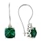 Cushion Square Created Emerald Earring - Green