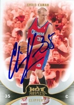 Chris Kaman Autographed/Hand Signed Basketball Card (Los Angeles Clippers) 2008 Fleer Hot Prospects