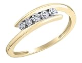 Diamond Journey Ring 1/4 Carat (ctw) in 10k Yellow Gold