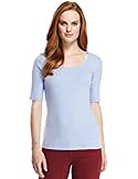  M&amp;S Collection Pure Cotton Scoop Neck Top with StayNEW™