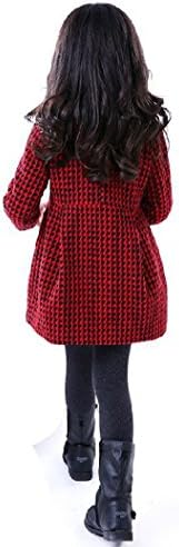 Girls Faux Fur Collar Double-breasted Warm Winter Ourterwear Coat (Red,Tag 130)