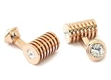 Rose-Gold-Tone Clear Swarovski Barrel Cufflinks by Cuff-Daddy
