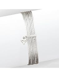 14k White Gold D/C Slip On 7 Bangles