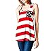 MINDENG American Flag Pattern Printing Tank Tops Women's Summer Casual T-shirts