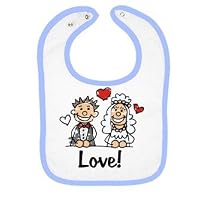 Cartoon Wedding Couple Love Tees Infants Bib