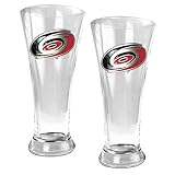 Carolina Hurricanes 2pc 19oz Pilsner Glass Set - Primary Logo NHL Hockey