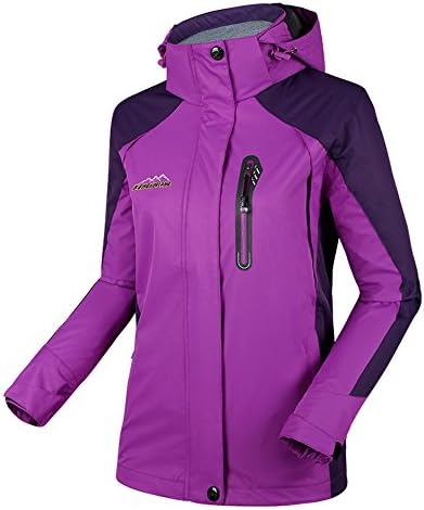 Pretty May Women's Windproof Waterproof Shell Jacket with Removable Hood